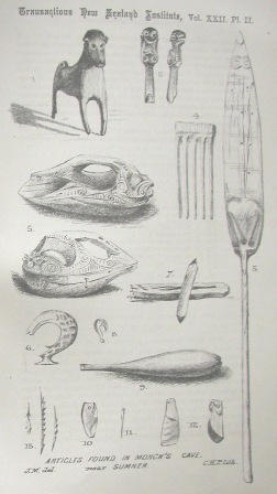artifacts from Monck's cave